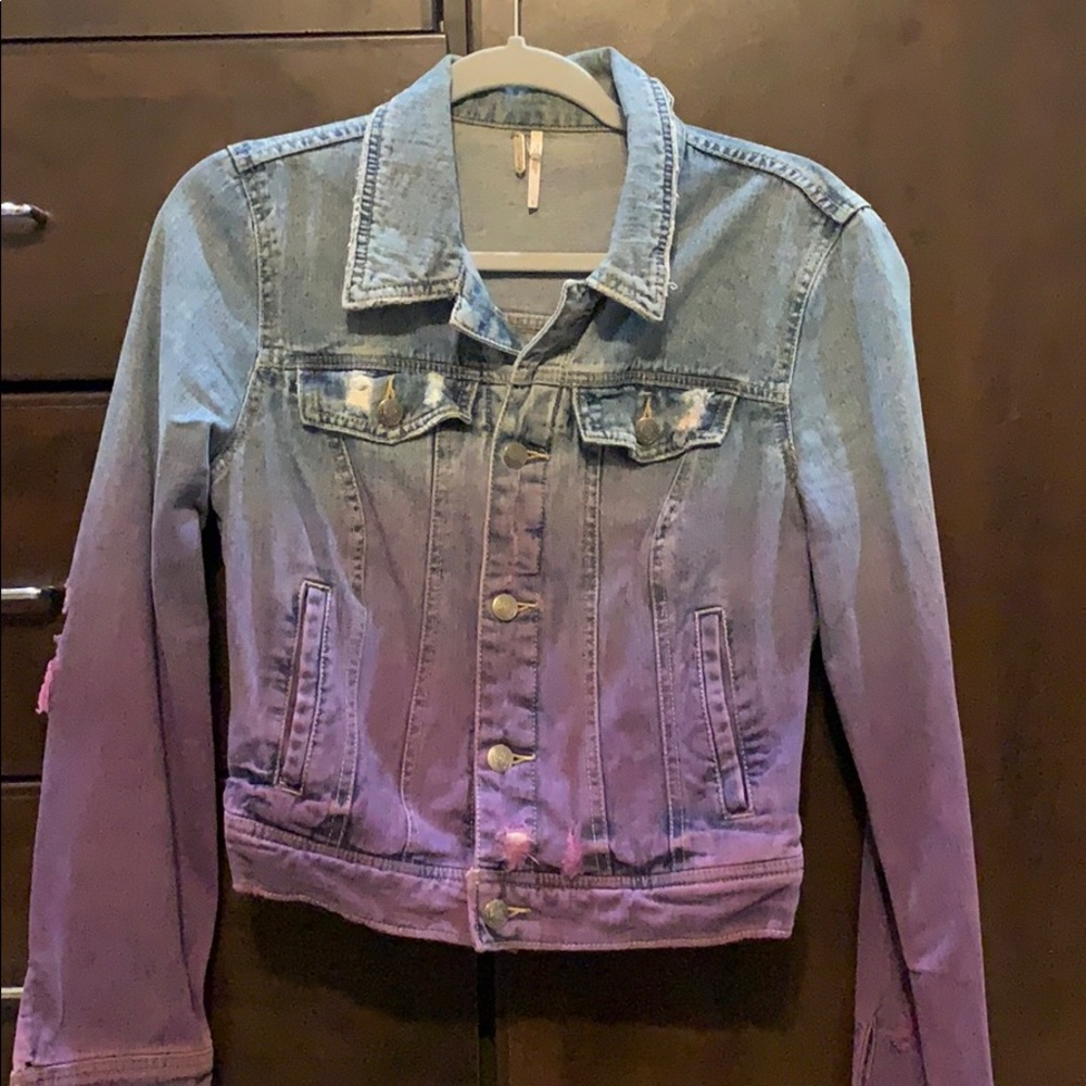 Free People Dip Dye Denim Jacket